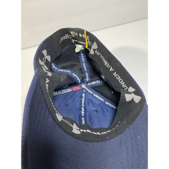 Under Armour Men's MD/LG Fitted Hat Baseball Cap Navy Blue - Picture 3 of 5